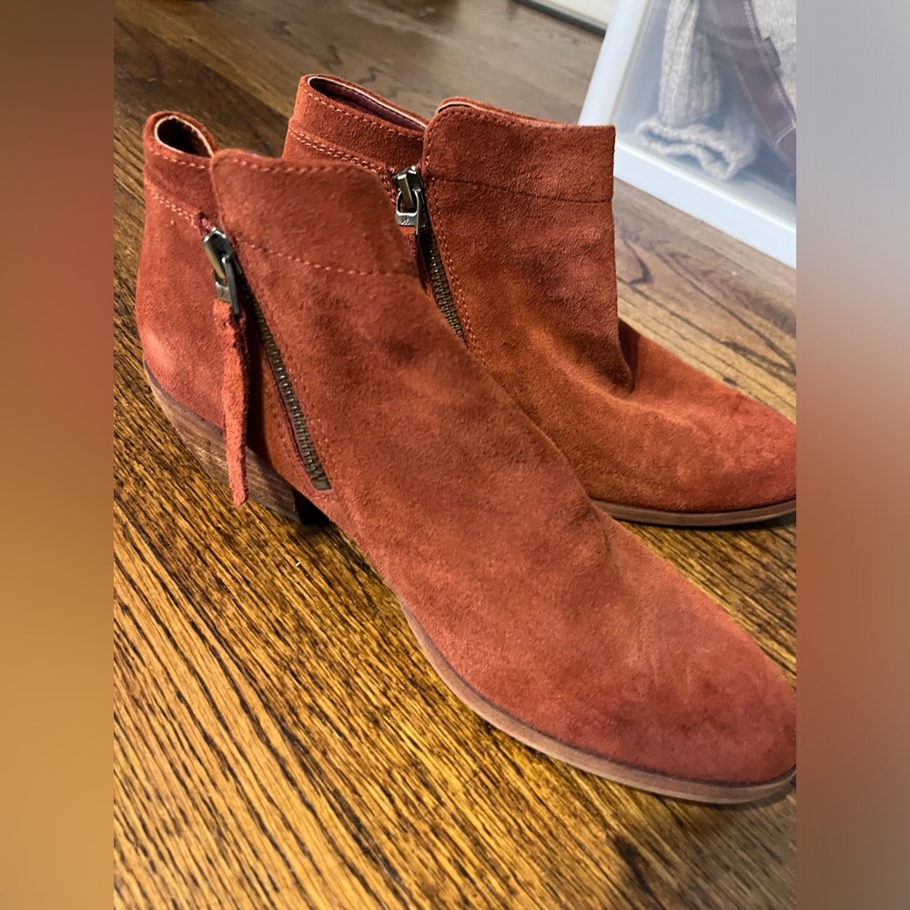 Sam Edelman Rust Suede Bootie Size 7 1/2 - image 1
